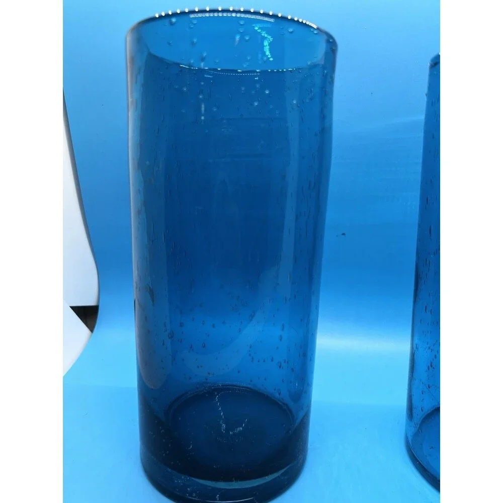 Set Of 2 Vases tall heavy 2014 Target blue 8 1/2: